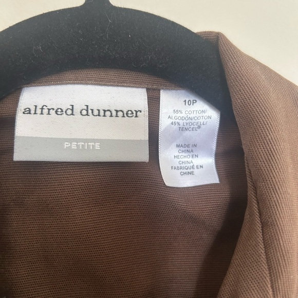 Alfred Dunner Women’s Floral Embroidered Jacket | Size 10P | Brown - Picture 3 of 5